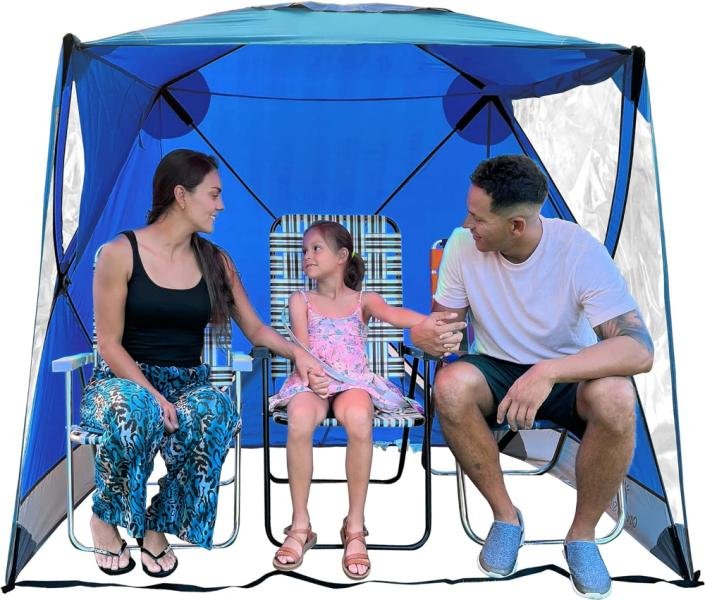 Toldo deportivo para 3 a 4 personas, protección contra la lluvia o el sol, refugio grande para el clima, fútbol, fútbol, sóftbol y otros eventos deportivos y desfiles. Fácil de instalar