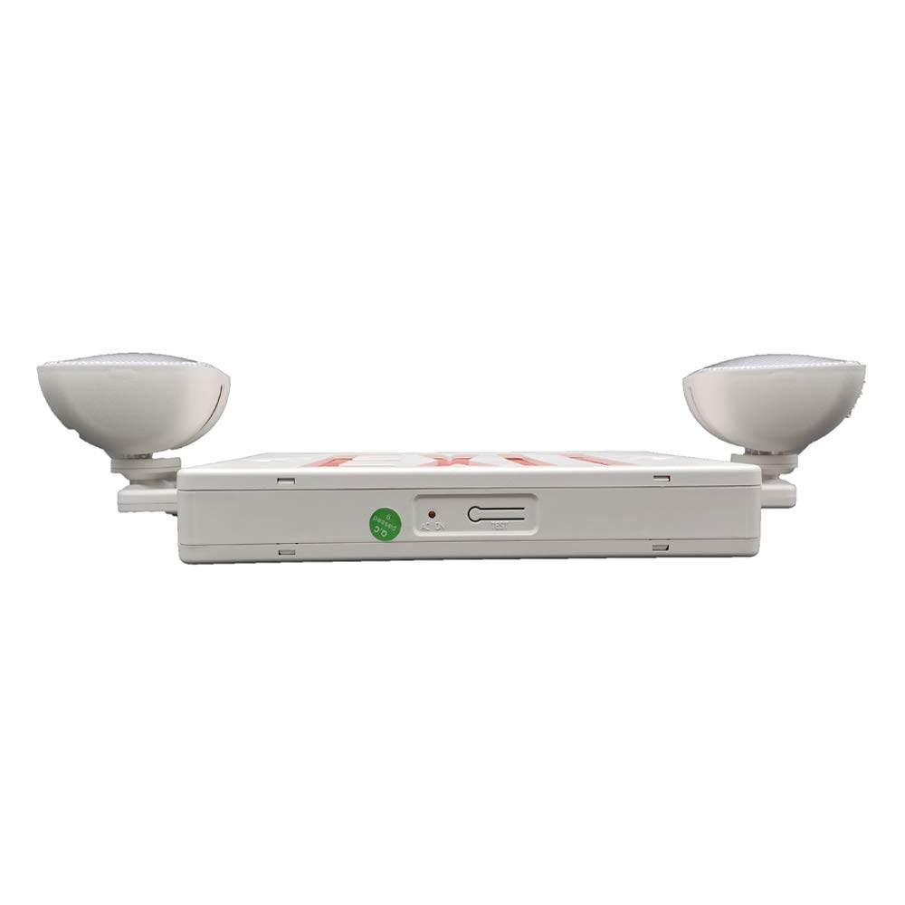 Señal de salida de luz de emergencia AmazonCommercial, 1 paquete, combo de salida con respaldo de batería, 2 cabezales LED ajustables - Imagen 4