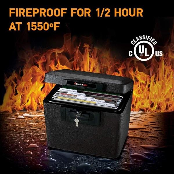 SentrySafe Archivador de seguridad a prueba de incendios 1170 con cerradura de llave, 0.61FT VALORADO - Imagen 4