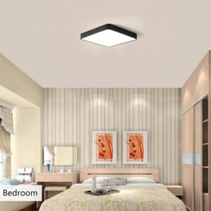 Ganeed Lámpara de techo LED de 19.6 pulgadas, lámparas de techo LED negras de 39 W, lámpara de techo