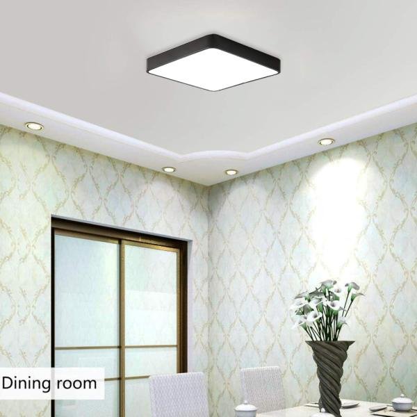 Ganeed Lámpara de techo LED de 19.6 pulgadas, lámparas de techo LED negras de 39 W, lámpara de techo - Imagen 2
