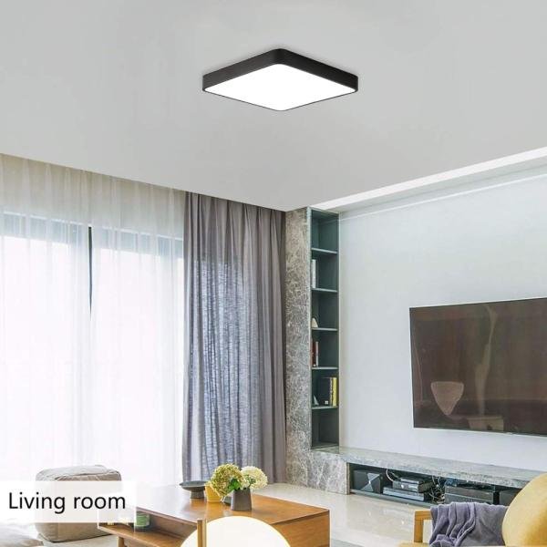 Ganeed Lámpara de techo LED de 19.6 pulgadas, lámparas de techo LED negras de 39 W, lámpara de techo - Imagen 3
