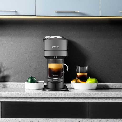 Nespresso De'Longhi ENV120GY, cafetera Vertuo Next, cápsulas, 5 tamaños de taza, calentamiento rápido, apagado automático, depósito 37 oz, color gris. - Imagen 3