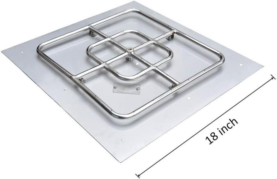 onlyfire - Sartén plana cuadrada de acero inoxidable con anillo de quemador, 46cm - Imagen 3