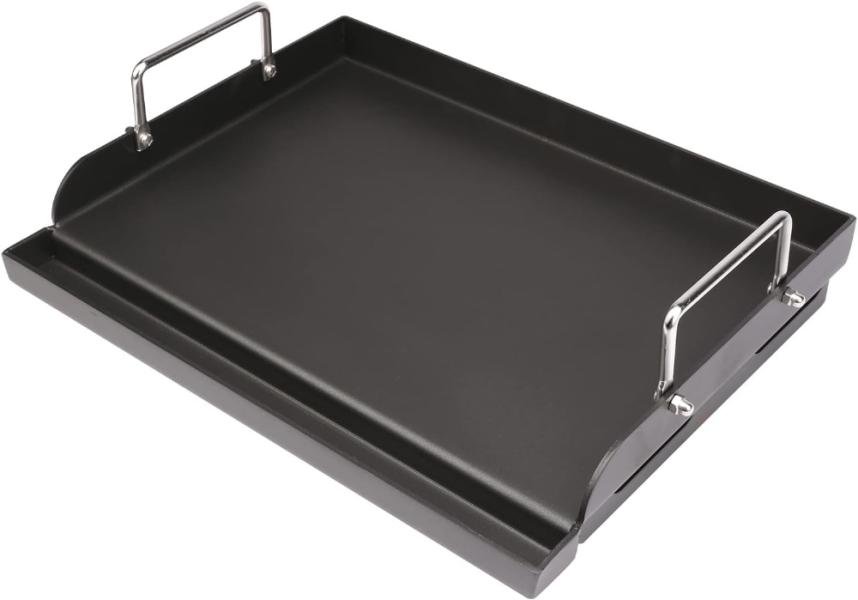 Utheer - Plancha de cocina con revestimiento antiadherente de 66 x 42 x 9 cmpara parrilla de gas, placa superior plana universal con ranura para grasa y asas extraíbles para parrillas de carbón y gas,