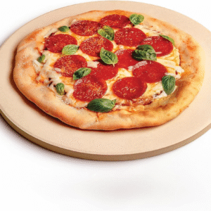 Plato de pizza de piedra con thermarite para la mejor y más crujiente corteza Duradero, certificado, seguro Buena en hornos y grills.