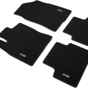 Alfombrillas de coche de color negro auténtico, almohadillas antideslizantes para Honda Civic, compatibles con modelos 2016-2021