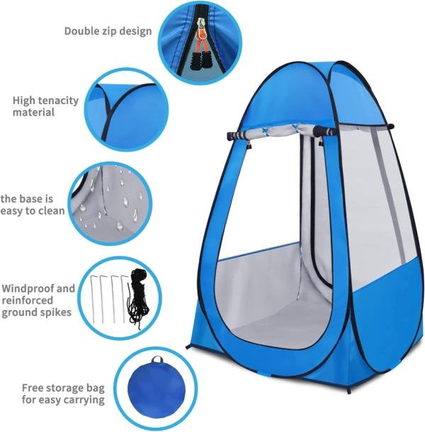 Tienda de campaña desplegable, tiendas de campaña transparentes para exteriores, pesca deportiva, a prueba de lluvia y viento, de playa para camping, ligera y resistente, fácil de armar. - Imagen 4