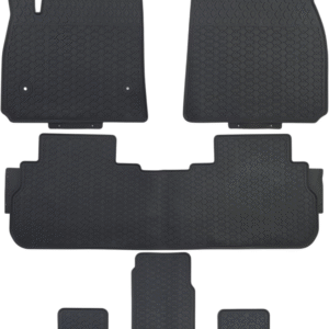 Alfombrillas para Cadillac XT6 2020-2024 resistentes, ajuste personalizado, forro para todo tipo de clima, juego completo de goma de segunda y tercera fila, color negro