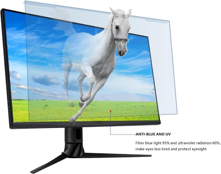 Protector de pantalla de luz azul colgante de 20, 21.5, 22 pulgadas para pantalla de computadora, bloqueador de luz azul, cubierta de pantalla de computadora antirreflejos - Imagen 5