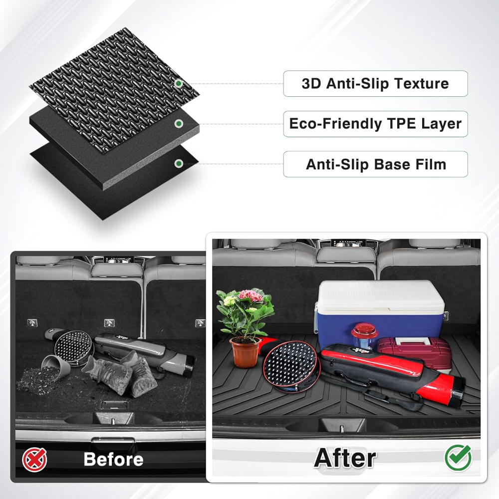 Alfombrilla de suelo y revestimiento de carga Cacartist, personalizada, para Honda Passport 2019 2020 2021 2022 2023 2024 2025, accesorios para Passport, TPE 3D, para todo tipo de clima, resistente y - Imagen 2
