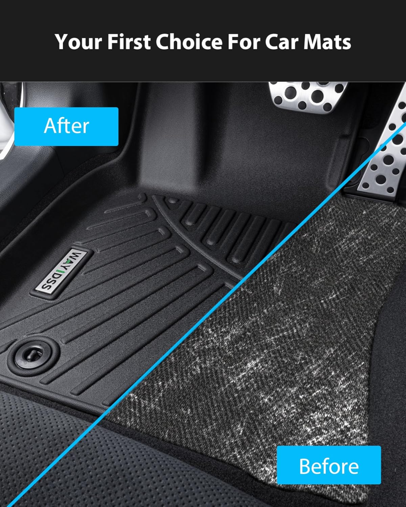 Alfombrillas de 3 filas y forro de carga para Mazda CX-90 6 y 7 asientos 2024 2025 (ambos se ajustan a CX90 con y sin consola de 2da fila), protección TPE para todo tipo de clima, antideslizante - Imagen 2
