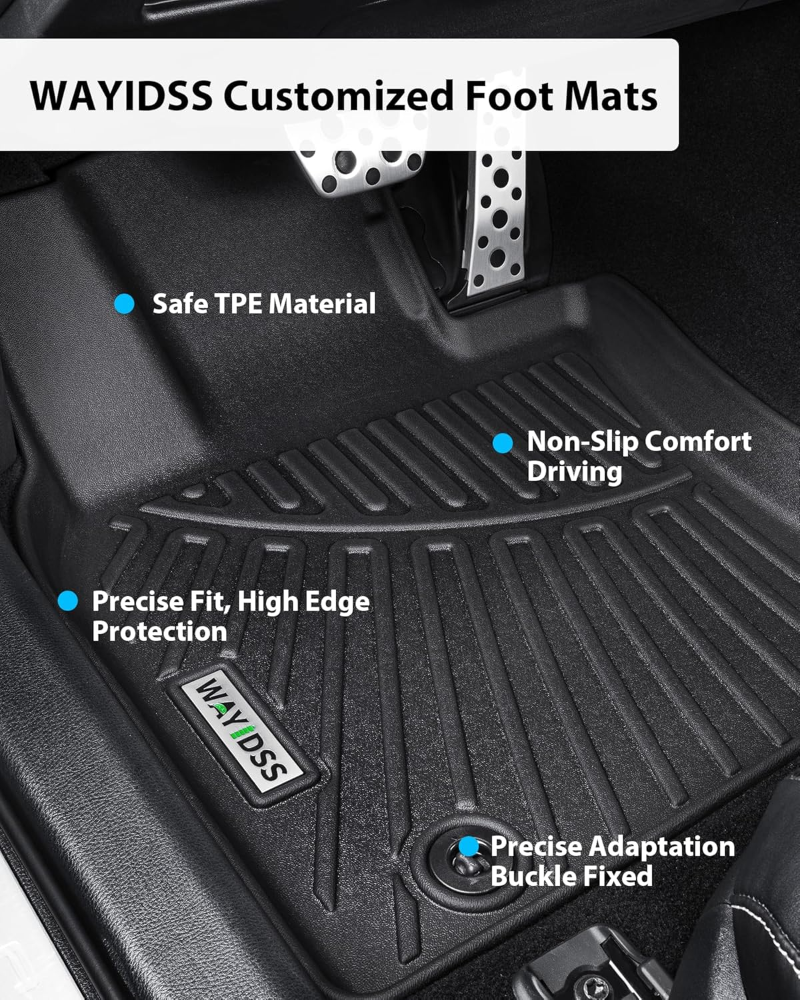 Alfombrillas de 3 filas y forro de carga para Mazda CX-90 6 y 7 asientos 2024 2025 (ambos se ajustan a CX90 con y sin consola de 2da fila), protección TPE para todo tipo de clima, antideslizante - Imagen 6