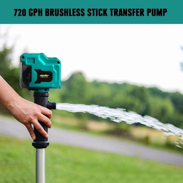 Mellif Bomba de transferencia de agua inalámbrica compatible con batería Makita de 18 V, bomba sumergible de pozo profundo sin escobillas de 720 GPH, bomba de sumidero portátil para piscina, jardín - Imagen 6