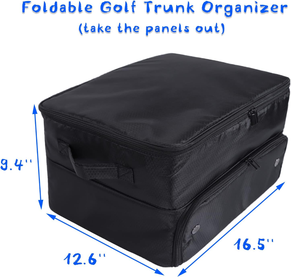 Organizador de accesorios de golf de 2 capas impermeable, para bolas, guantes, ropa, almacenamiento para viajes, regalos de golf para hombres, plegable cuando no está en uso. - Imagen 6