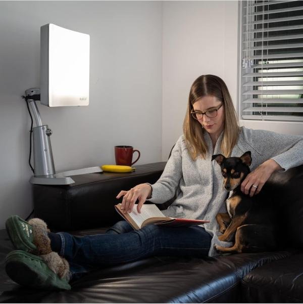 Lámpara de terapia de luz solar LED, ambiental de 10,000 lux a 30 cm, mejora tu estado de ánimo, tu sueño, descompensación horaria, aumenta energía o mejora tu concentración mientras trabajas.*valorad