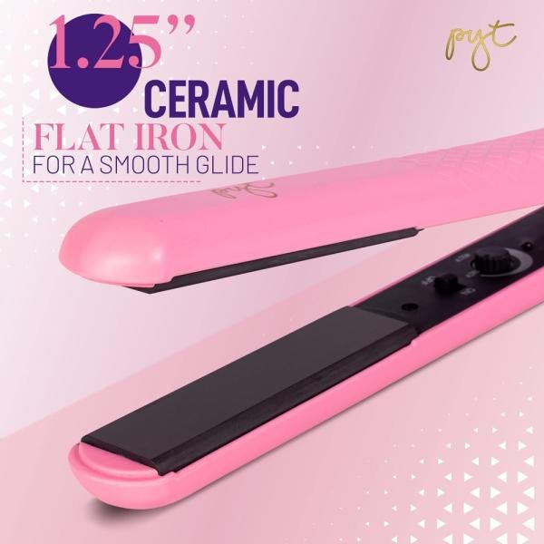 PYT Plancha de pelo profesional, cerámica, 150?W, temperatura ajustable, ideal para alisar, rizar u ondular, apta para todo tipo de cabello, uso profesional. - Imagen 3