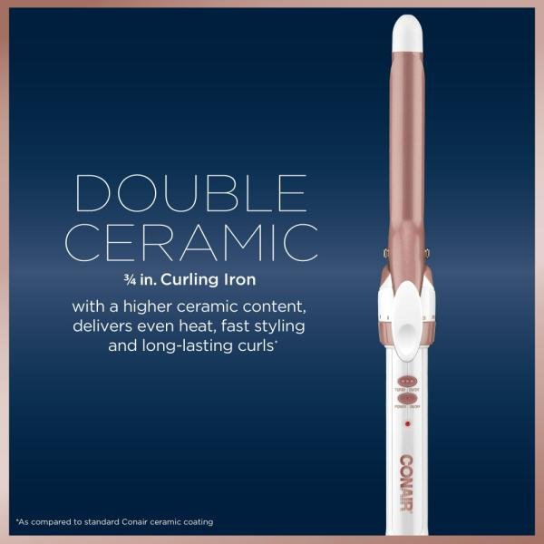 Rizador de cabello de 0.75", doble capa cerámica, reduce el frizz, distribuye calor uniformemente, control de 30 temperaturas, punta fría, apagado automático. - Imagen 2