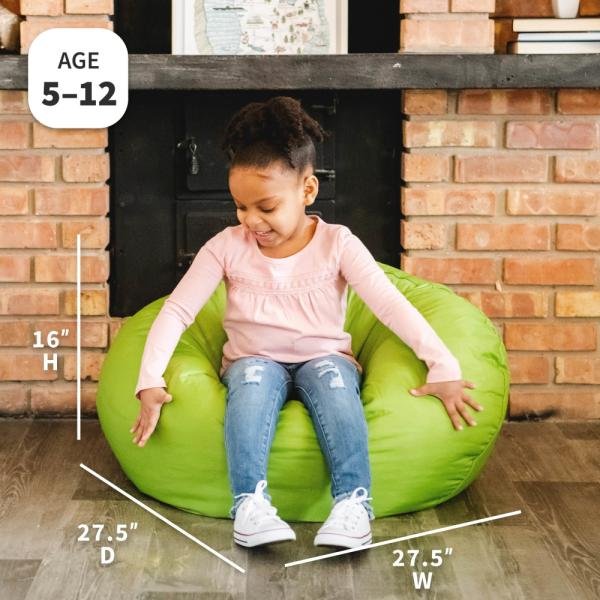 Puff clásico para niños, compacto para niños 27.5?×27.5?×16?, tapicería SmartMax anti manchas, doble cierres de seguridad, asa integrada para transporte, relleno ligero de poliestireno.*VALORADO* - Imagen 5