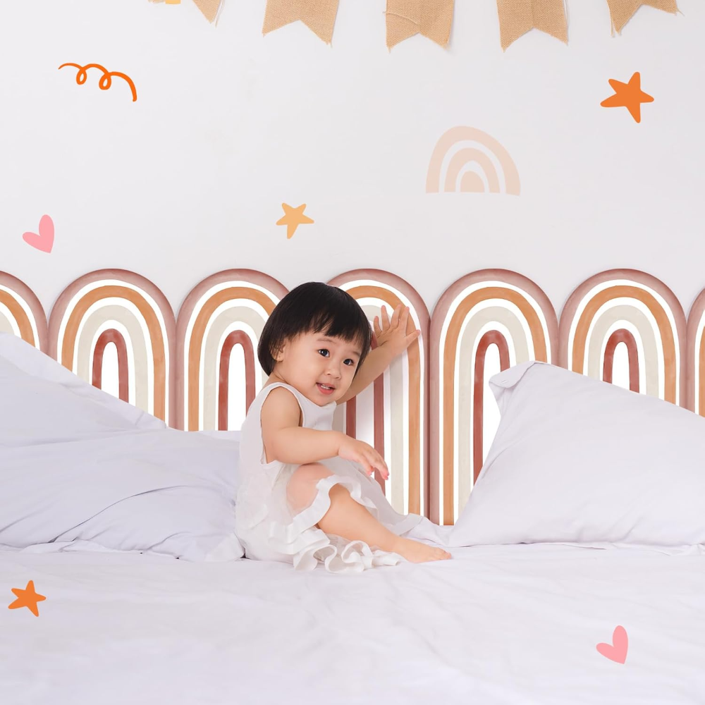4 piezas de almohadillas 3D de pared anticolisión para niños 23.62 x 11.81 pulgadas - Imagen 2