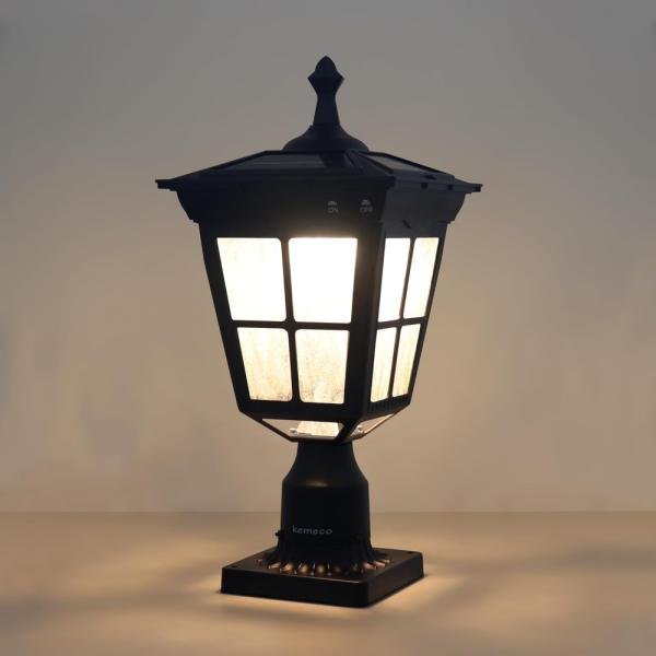 Kemeco ST4311AQ - Lámpara solar LED de aluminio fundido con base de ajuste de 3 pulgadas para montaje de poste de jardín al aire libre