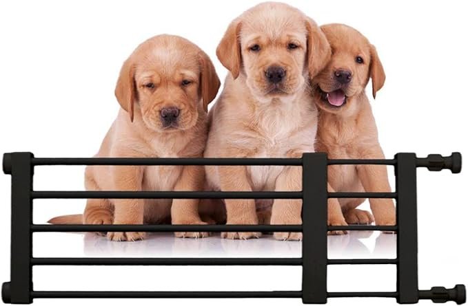 Puerta para perros sin taladrar, apta para escaleras y exteriores, fácil instalación, bloquea el paso de mascotas, resistente y portátil.