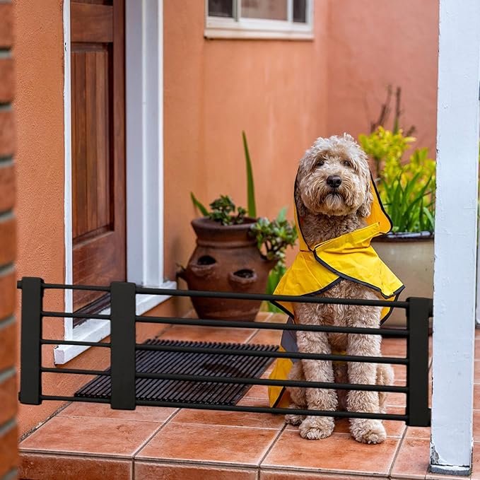 Puerta para perros sin taladrar, apta para escaleras y exteriores, fácil instalación, bloquea el paso de mascotas, resistente y portátil. - Imagen 3