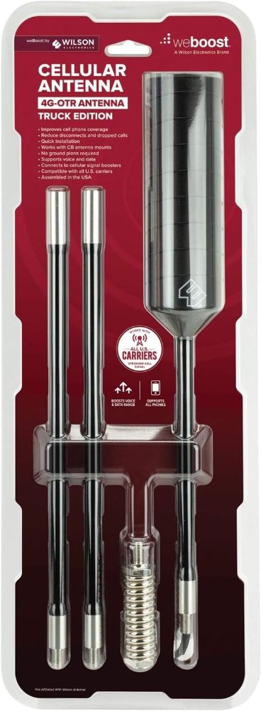 weBoost 311229 Antena 4G-OTR Trucker Edition, 17", mejora señal celular, compatible con redes 4G LTE, diseño resistente para camiones y vehículos comerciales. - Imagen 2