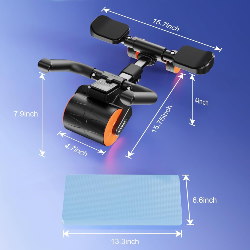 Rodillo abdominal con soporte para codos, rueda de rebote automático, incluye temporizador, ideal para entrenamiento básico en casa, ejercicio abdominal efectivo. - Imagen 2