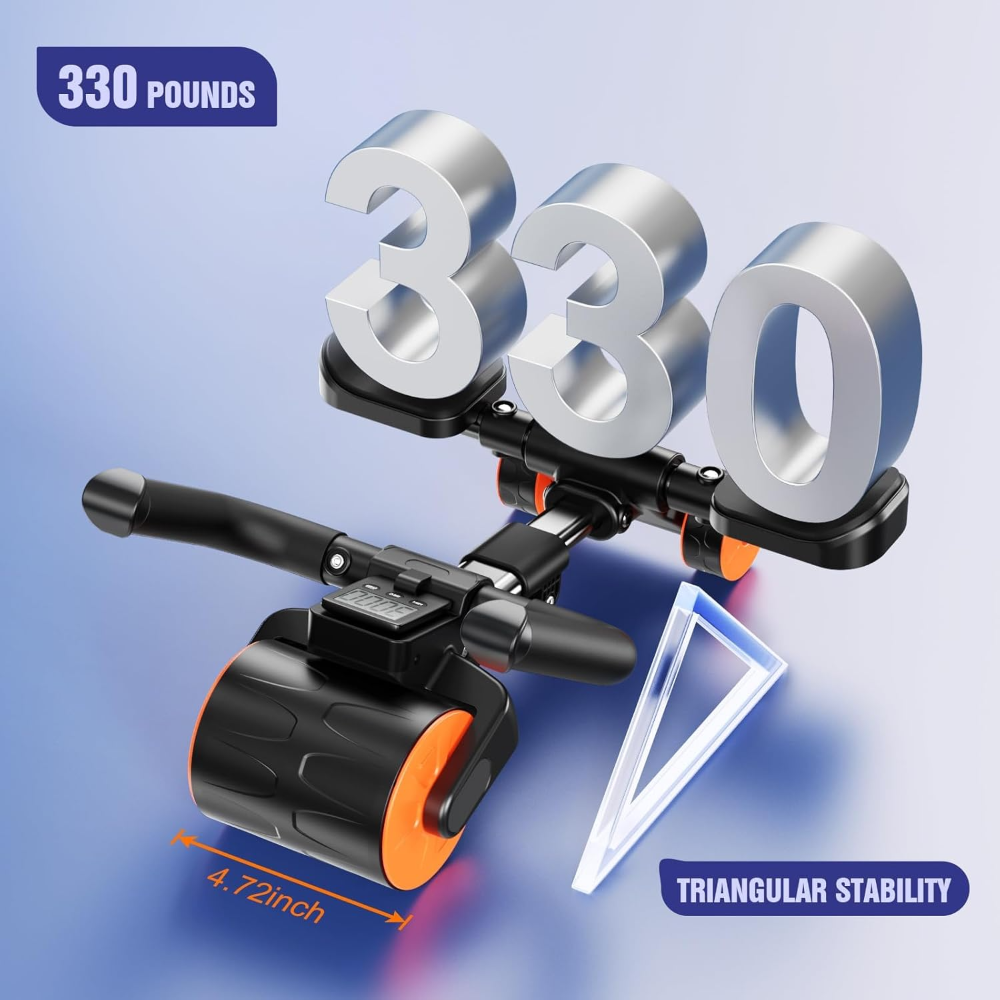 Rodillo abdominal con soporte para codos, rueda de rebote automático, incluye temporizador, ideal para entrenamiento básico en casa, ejercicio abdominal efectivo. - Imagen 3