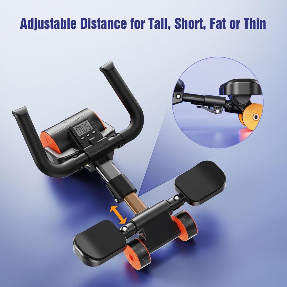 Rodillo abdominal con soporte para codos, rueda de rebote automático, incluye temporizador, ideal para entrenamiento básico en casa, ejercicio abdominal efectivo. - Imagen 5