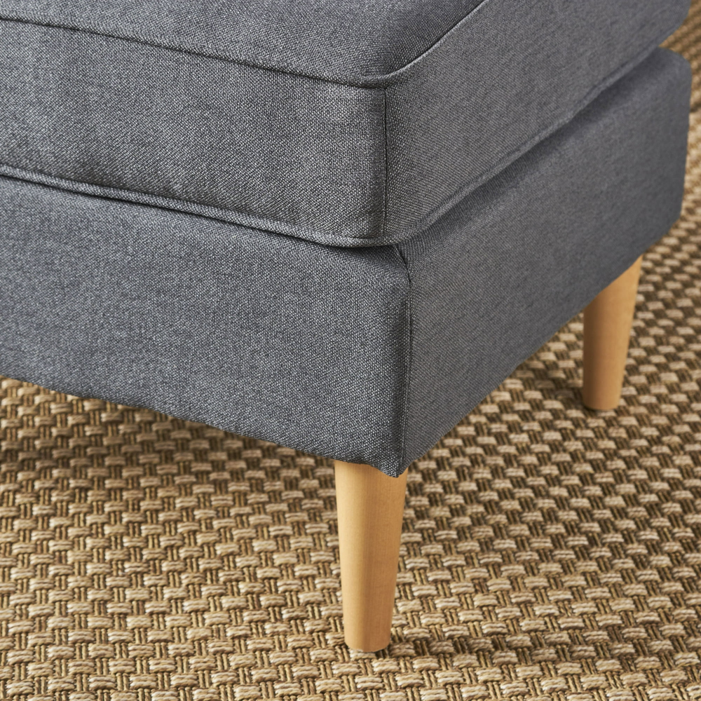 Otomana moderna de diseño tradicional para sala de estar, parte superior lisa y acolchada, cómoda y elegante. descansando los pies o usándola como silla al hospedar. - Imagen 2