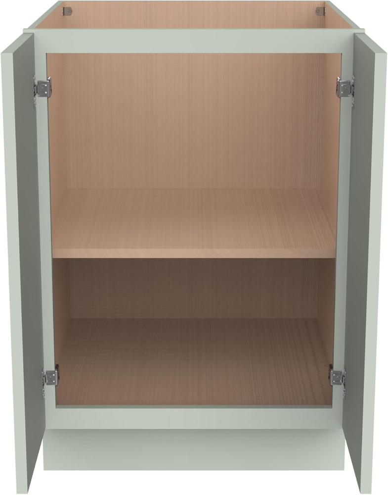 Armario RTA madera maciza, verde jade, 2 puertas, 1 estante, medidas 76x61x87 cm, base y puerta de altura completa, ideal cocina, sala, recibidor u oficina. - Imagen 3