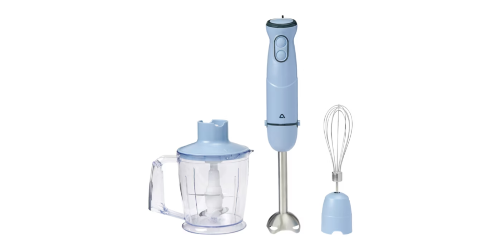 Ambiano Batidora de inmersión, incluye recipiente para picar, diseño ergonómico, fácil de usar, ideal para salsas, batidos y alimentos.