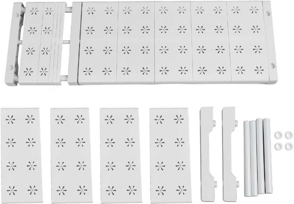 Shanrya Estante de tensión para armario, ampliable, estructura estable, resistente, fácil instalación, almacenamiento ajustable, organizador práctico para ropa y accesorios. - Imagen 4