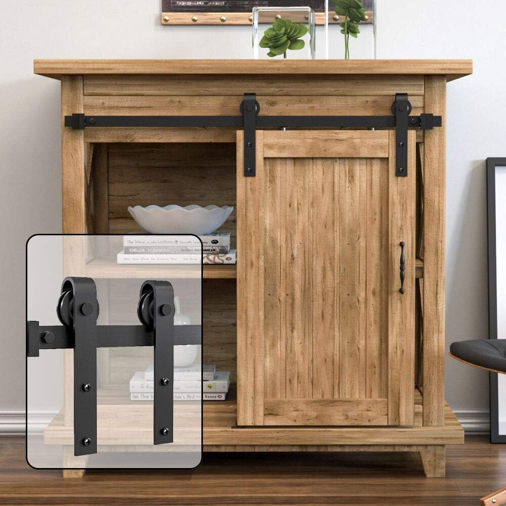 Set de miniherrajes para puerta corrediza de mini granero, para armarios pequeños, soportes de TV(solo herraje)