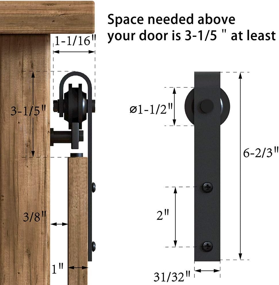 Set de miniherrajes para puerta corrediza de mini granero, para armarios pequeños, soportes de TV(solo herraje) - Imagen 4
