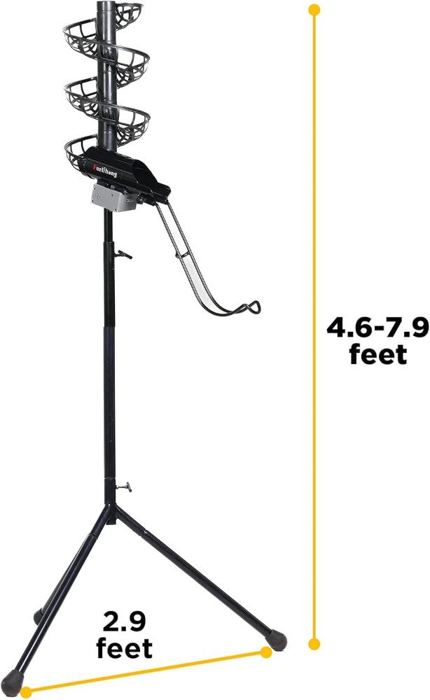 777BH-B - Alimentador automático de béisbol 2 en 1 y entrenador de lanzamiento suave, estable y ajustable en altura, apilador de bolas extensible, con canal extraíble. VALORADO - Imagen 4