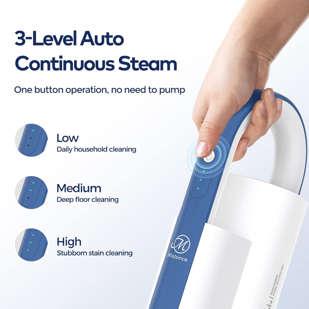 M Mistsince NV602: vapor a 266? en 20 s, extraíble 2 en 1, 3 niveles de temperatura, 8 cabezales intercambiables, compatible suelos, alfombras, muebles, anti-quemaduras, incluye accesorios Fuen - Imagen 2