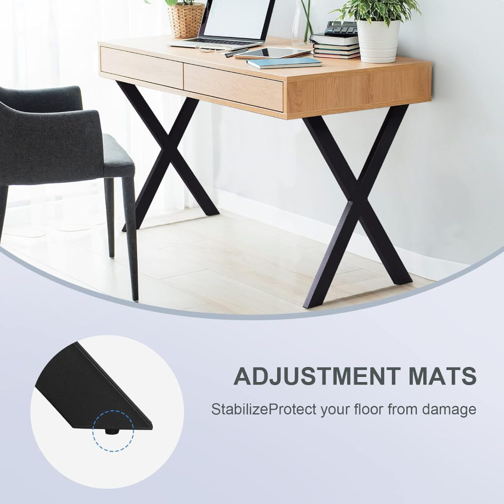Patas de mesa de metal Lisuden de 71 cm para muebles de bricolaje, patas para mesa de oficina y escritorio de computadora (71 cm de alto x 76 cm de ancho), 2 unidades - Imagen 3
