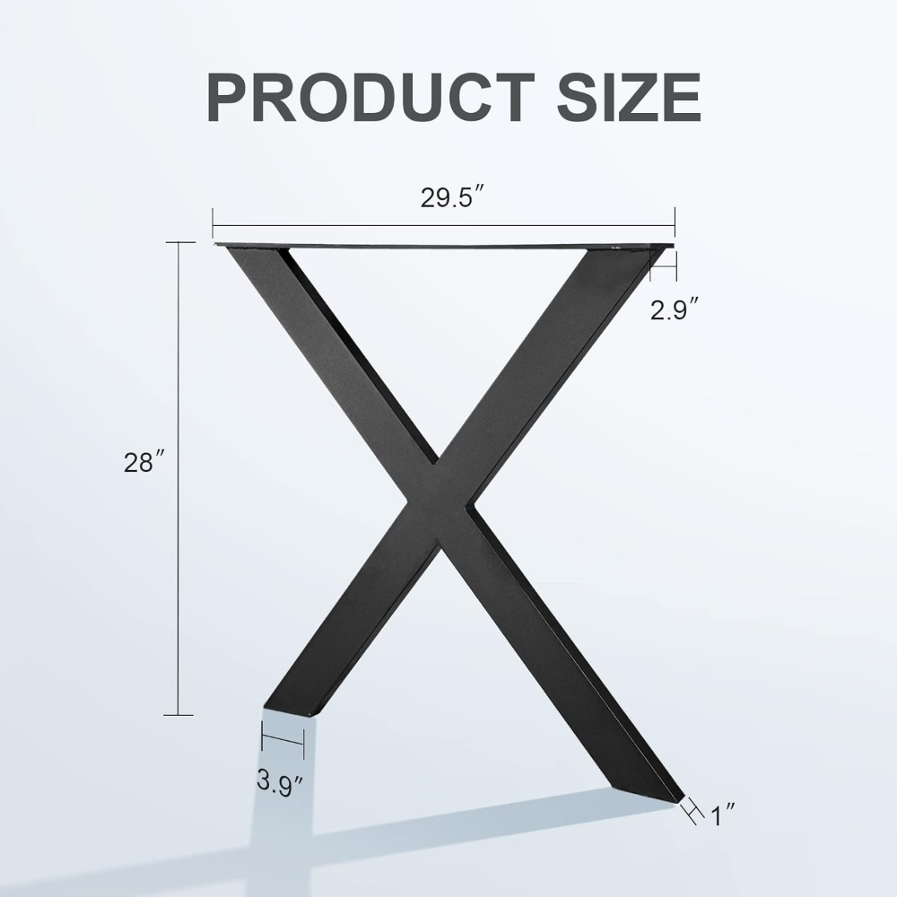 Patas de mesa de metal Lisuden de 71 cm para muebles de bricolaje, patas para mesa de oficina y escritorio de computadora (71 cm de alto x 76 cm de ancho), 2 unidades - Imagen 5