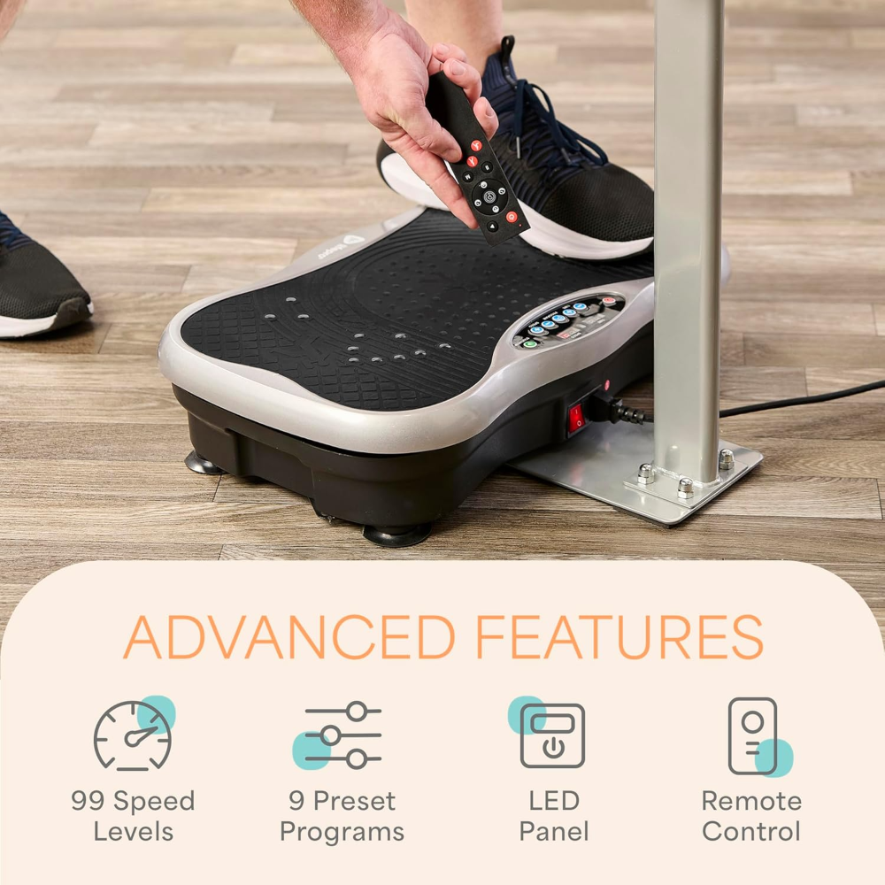Plataforma vibratoria Lifepro TrimLite ? con manillar, 99 niveles, Bluetooth y control remoto. Ideal para drenaje linfático y pérdida de peso. - Imagen 6