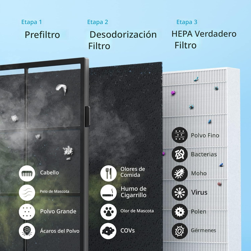 Purificador de aire Coway AP-1512HH ?? con filtro True HEPA y modo Eco, elimina polvo, alérgenos y olores. Ideal para hogar u oficina. - Imagen 3
