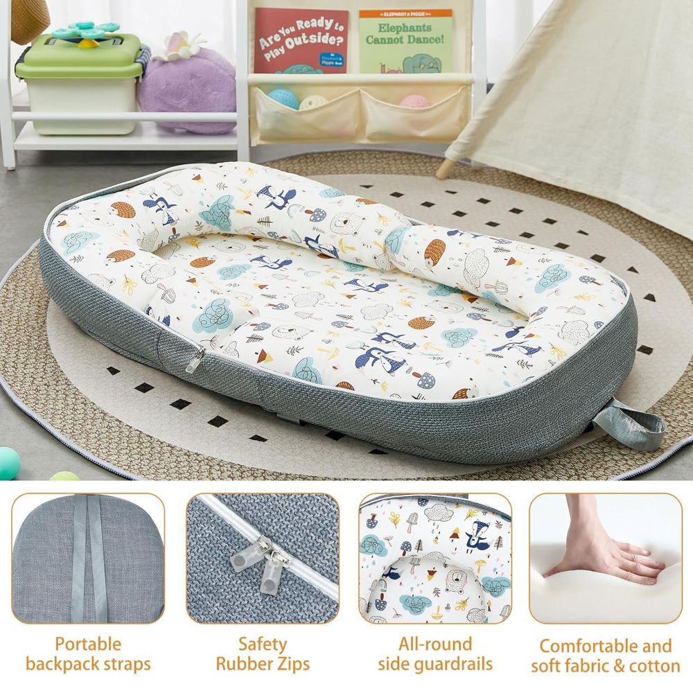 Cuna portátil plegable Baby Lounger ? ideal para bebés de 0 a 12 meses. Se convierte en mochila, cómoda y práctica para viajes. - Imagen 6