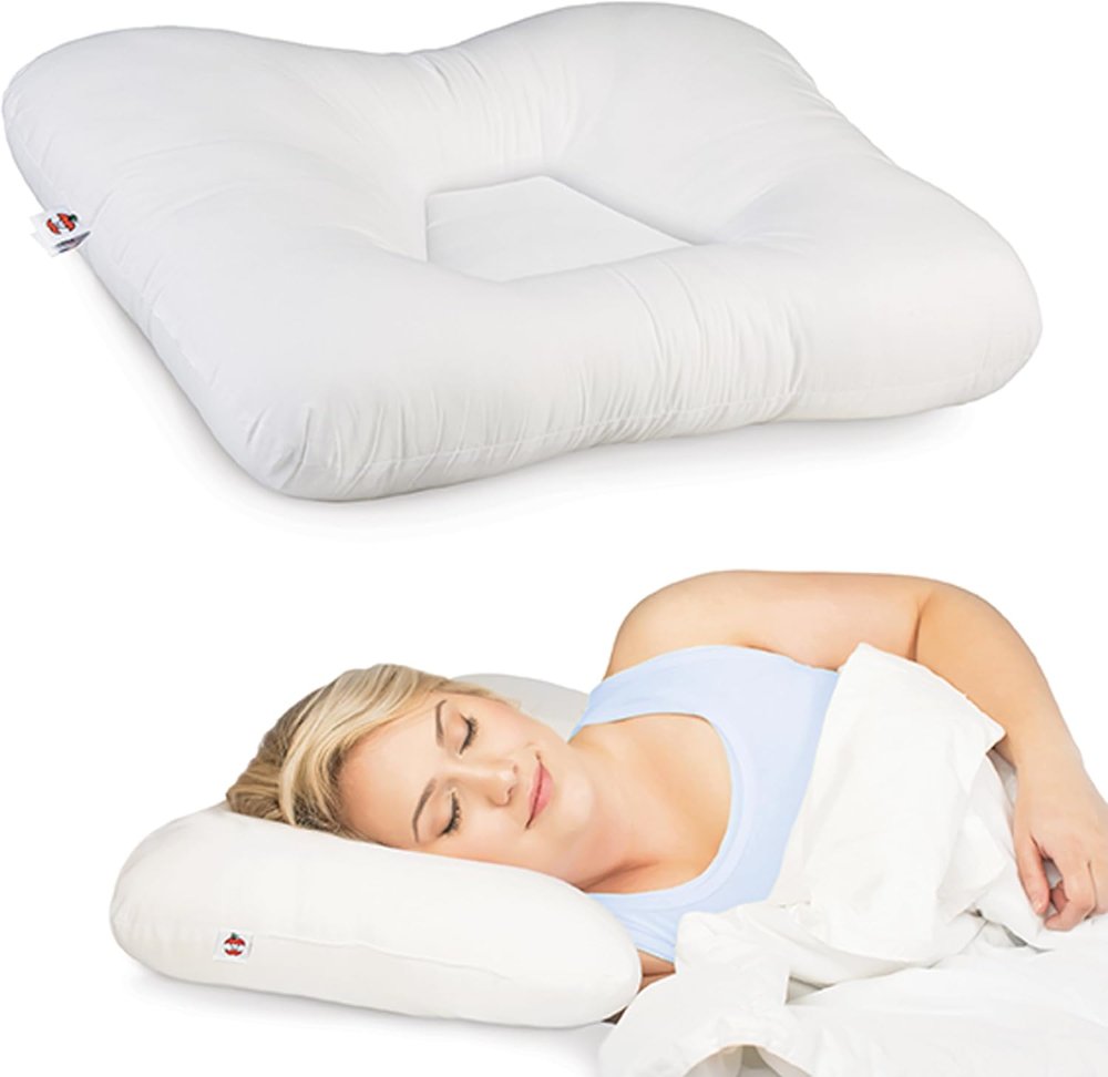 Almohada de apoyo cervical Tri-Core ? Suave (firmeza media) Almohada ortopédica para el cuello para aliviar el dolor