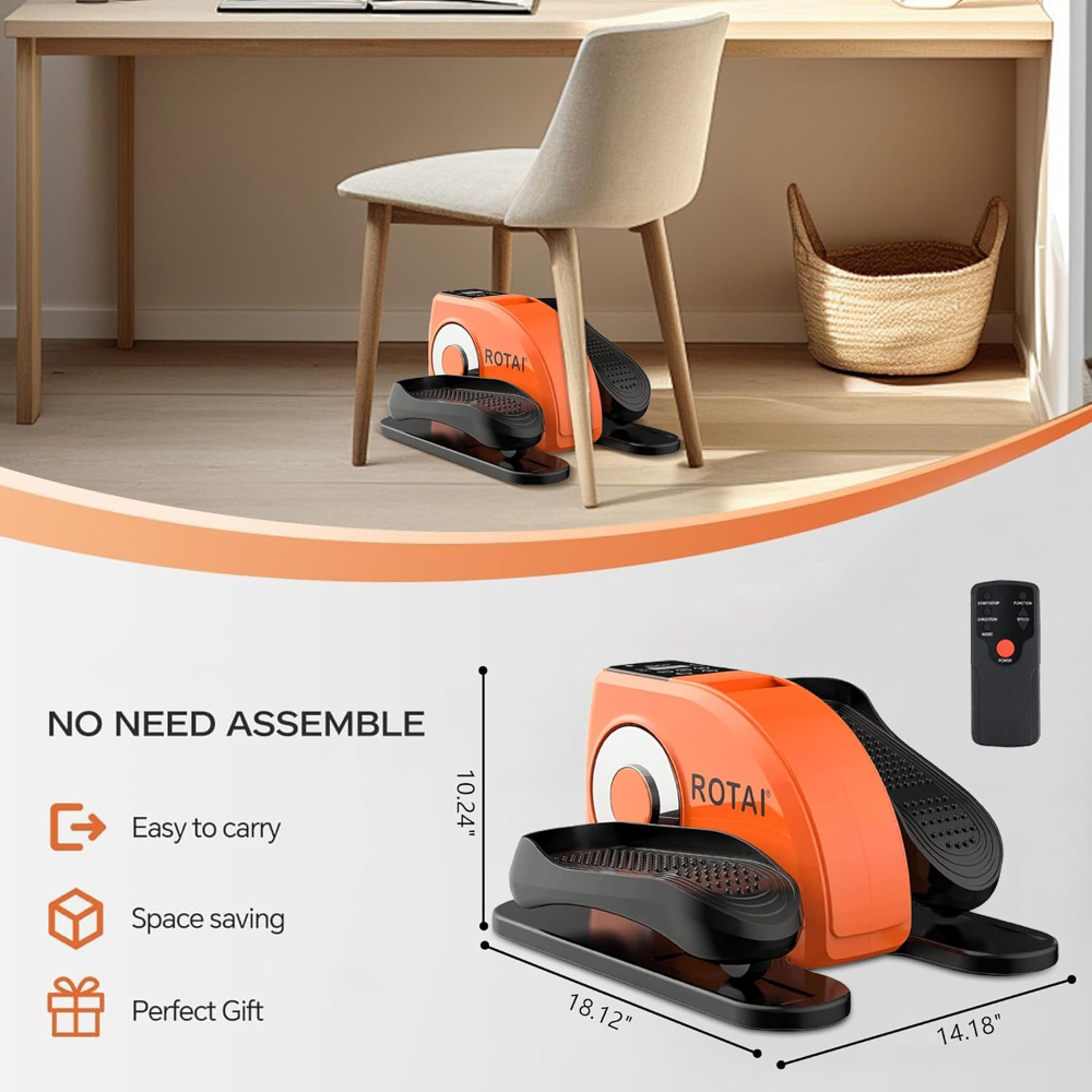 Máquina elíptica ROTA I ? para adultos mayores o rehabilitación, uso sentado, eléctrica y portátil, con control remoto y pantalla LCD. Ideal hogar u oficina. - Imagen 3