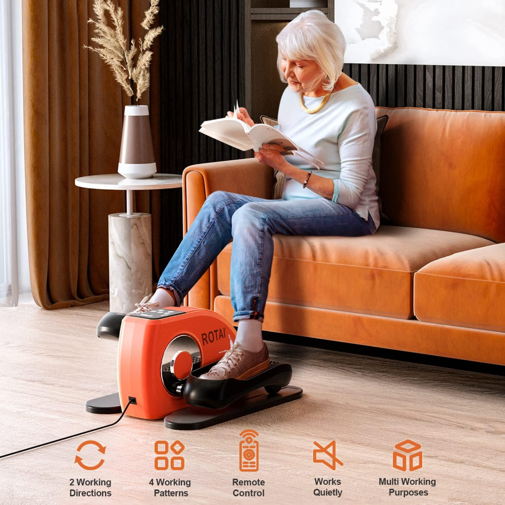 Máquina elíptica ROTA I ? para adultos mayores o rehabilitación, uso sentado, eléctrica y portátil, con control remoto y pantalla LCD. Ideal hogar u oficina. - Imagen 6