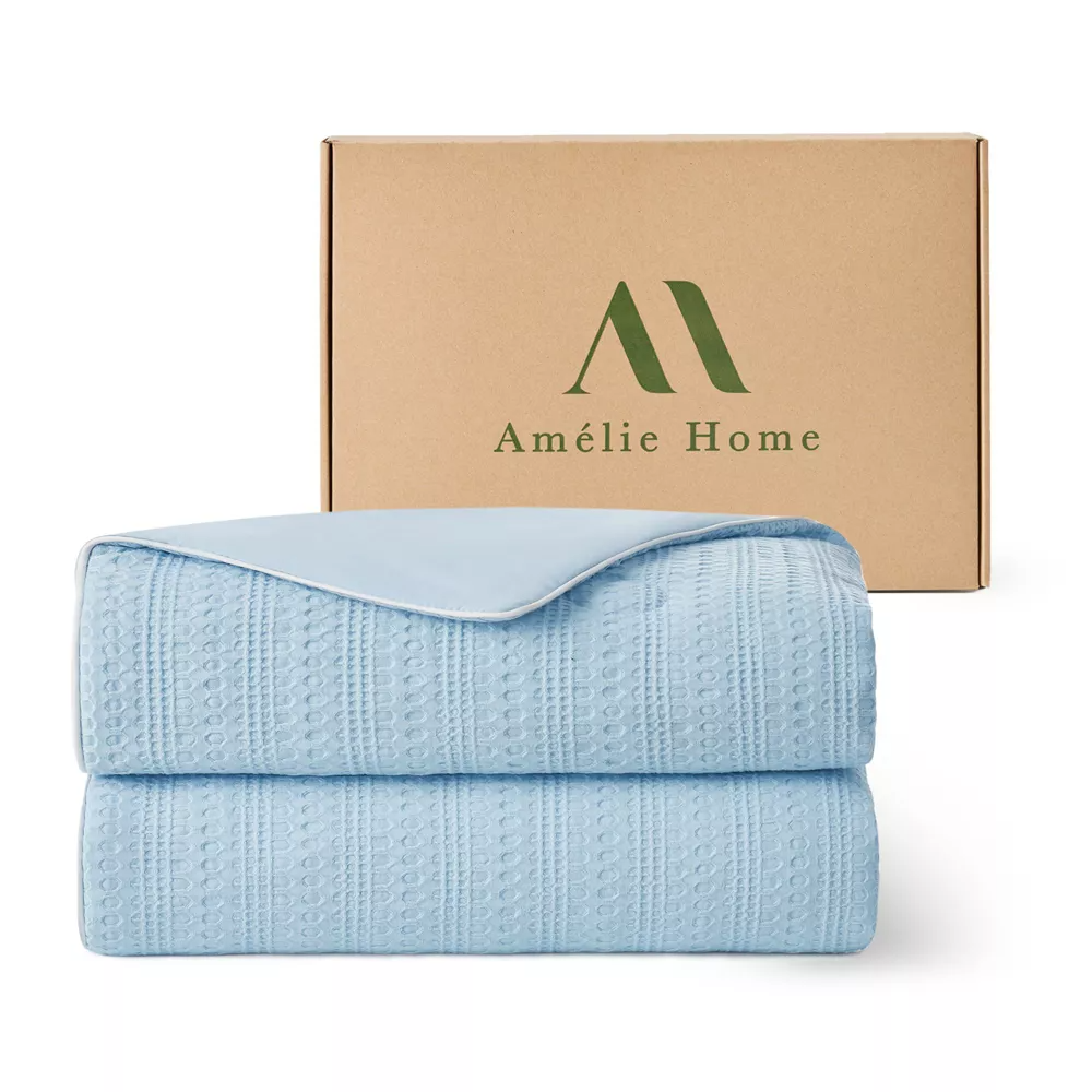 Edredón KING reversible tipo gofre Amelie Home, transpirable y ligero, ideal para quienes duermen con calor. - Imagen 5