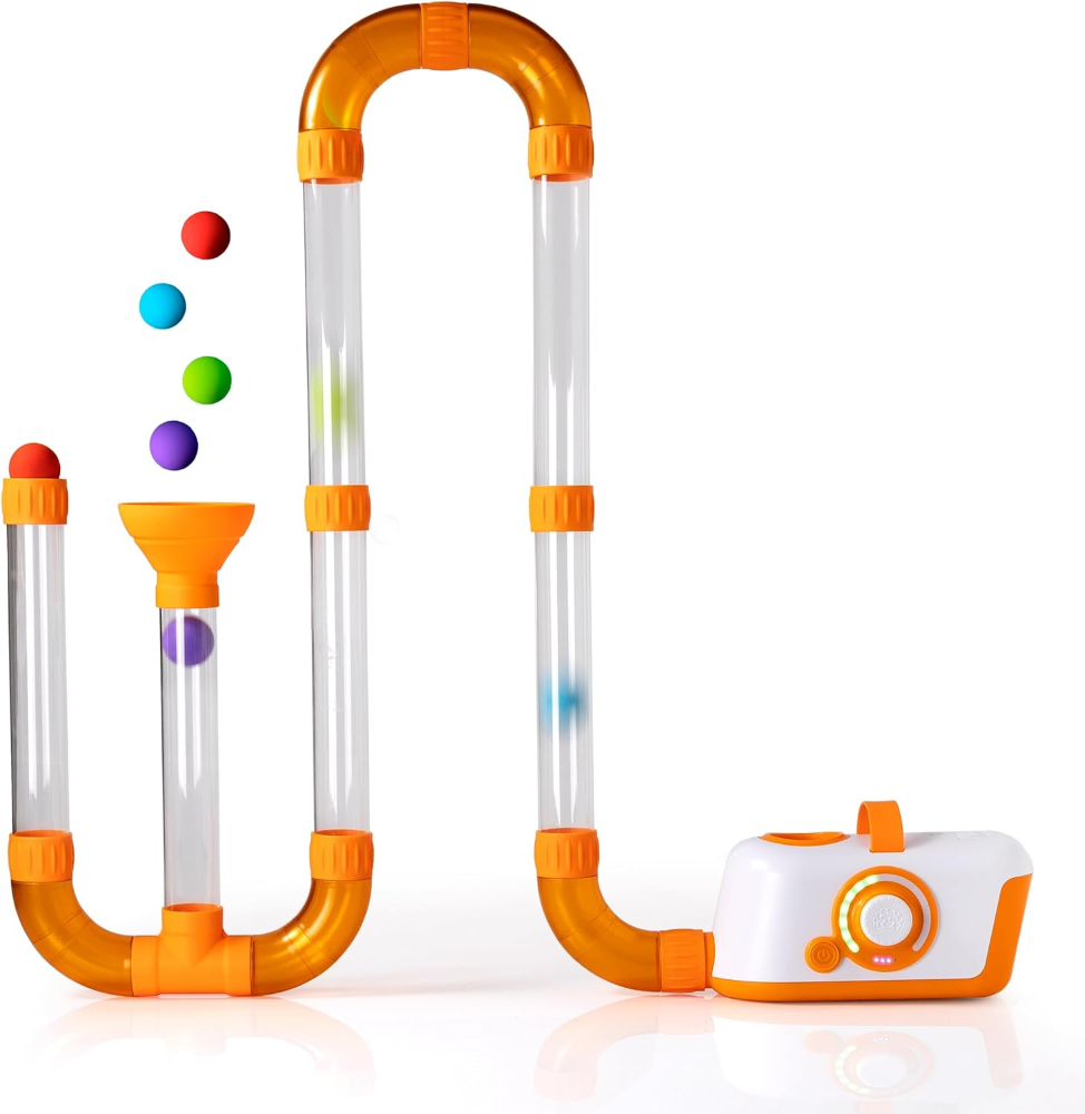 Fat Brain Toys Air Toobz, juguetes de construcción STEM impulsados por aire para niños y adolescentes, juguetes de construcción para niños, juguetes STEM para niños de más de 3 años