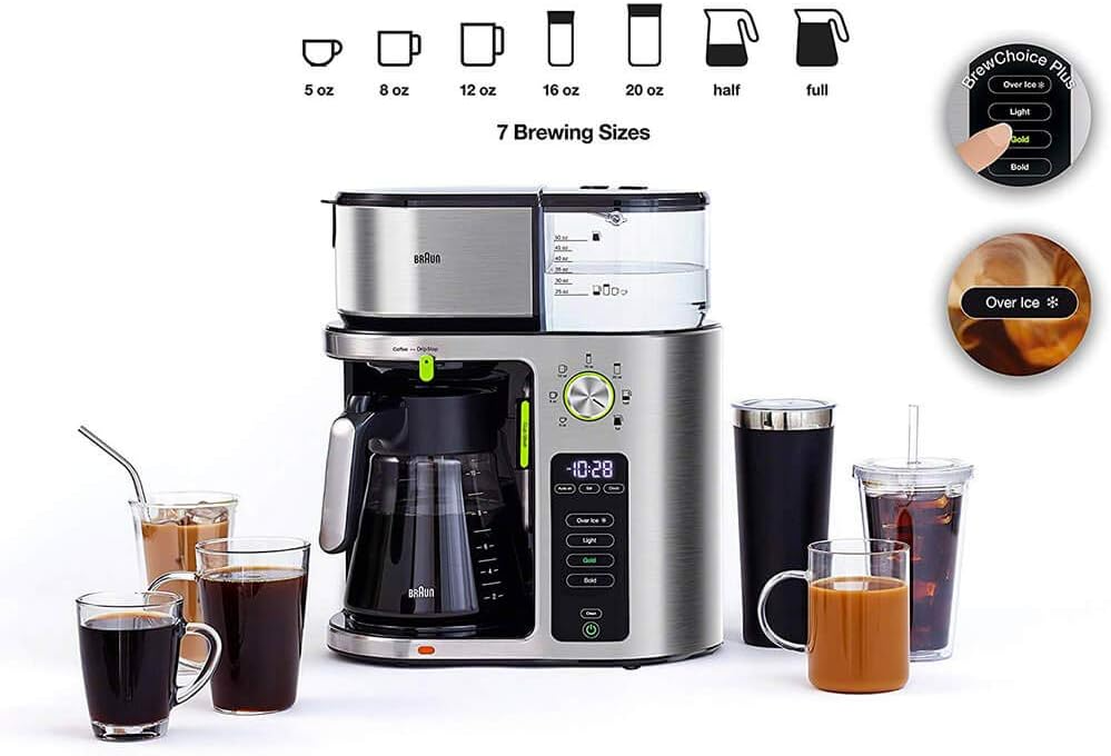 Cafetera Braun MultiServe KF9150WH ? de acero inoxidable y blanco, certificada por SCA, con dispensador de agua caliente y múltiples tamaños de preparación. VALORADO - Imagen 2